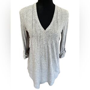 Alternative Apparel 100% cotton gray marled look v neck button front top size S